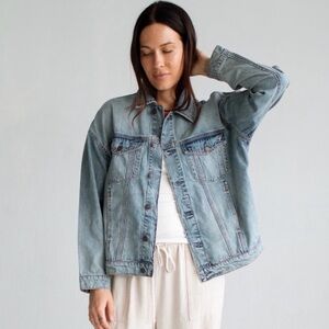 Carly Jean Los Angeles Light Wash Blue Denim Jacket